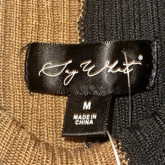 NWT Two Toned Brown Black Ribbed MIDI Sweater Dress - Picture 6 of 10